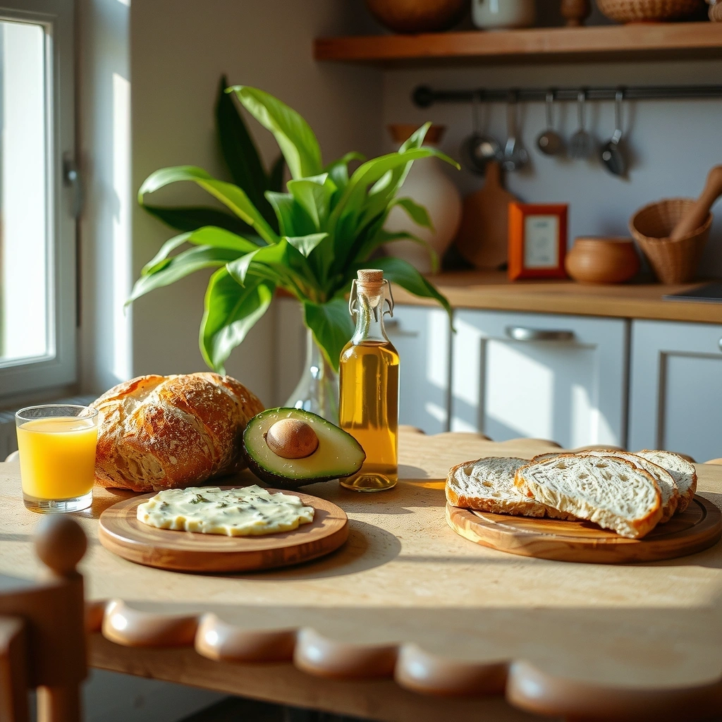 Healthy breakfast spread